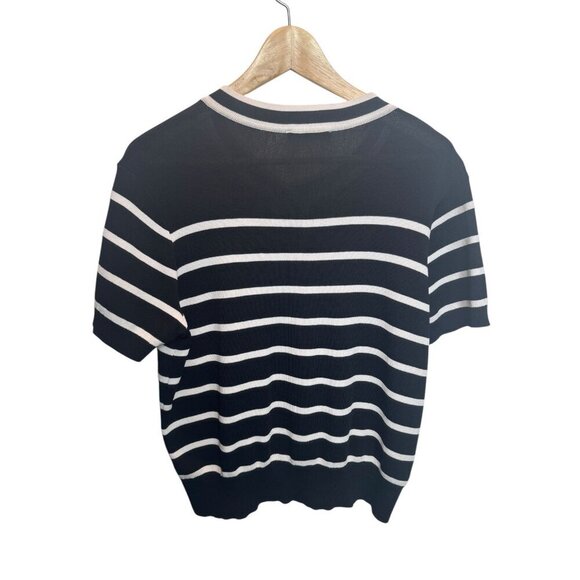 PrettyGarden Striped Button-Front Knit Top Size Small - J18 - Picture 2 of 3